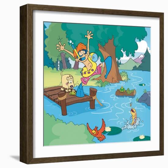 Lake Days - Jack & Jill-Bob Ostrom-Framed Giclee Print