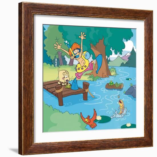 Lake Days - Jack & Jill-Bob Ostrom-Framed Giclee Print