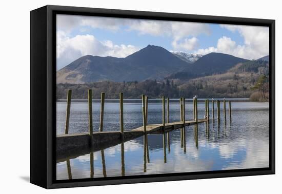 Lake Derwentwater, Barrow and Causey Pike, from the Boat Landings at Keswick-James Emmerson-Framed Premier Image Canvas