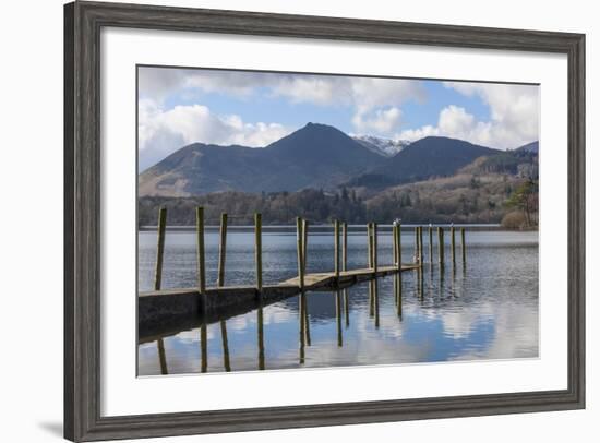 Lake Derwentwater, Barrow and Causey Pike, from the Boat Landings at Keswick-James Emmerson-Framed Photographic Print