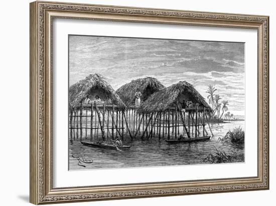 Lake Dwellings of Santa Rosa, Near Maracaibo, Venezuela, 1895-null-Framed Giclee Print