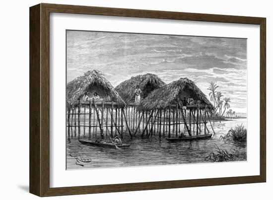 Lake Dwellings of Santa Rosa, Near Maracaibo, Venezuela, 1895-null-Framed Giclee Print