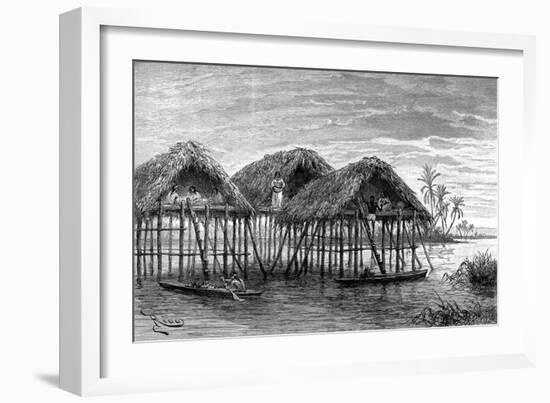 Lake Dwellings of Santa Rosa, Near Maracaibo, Venezuela, 1895-null-Framed Giclee Print