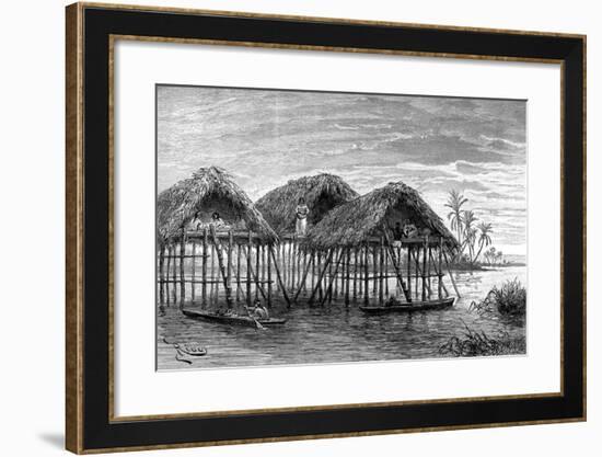 Lake Dwellings of Santa Rosa, Near Maracaibo, Venezuela, 1895-null-Framed Giclee Print