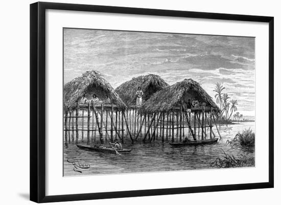 Lake Dwellings of Santa Rosa, Near Maracaibo, Venezuela, 1895-null-Framed Giclee Print