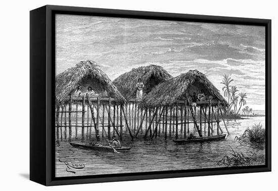 Lake Dwellings of Santa Rosa, Near Maracaibo, Venezuela, 1895-null-Framed Premier Image Canvas