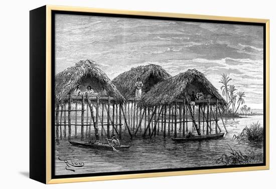 Lake Dwellings of Santa Rosa, Near Maracaibo, Venezuela, 1895-null-Framed Premier Image Canvas