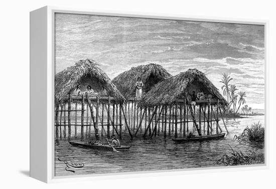 Lake Dwellings of Santa Rosa, Near Maracaibo, Venezuela, 1895-null-Framed Premier Image Canvas