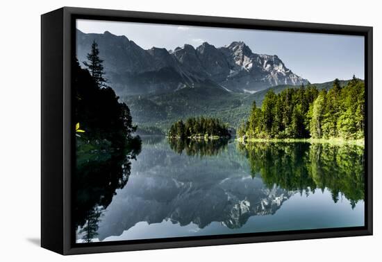 Lake Eibsee with 'Zugspitze'-null-Framed Premier Image Canvas