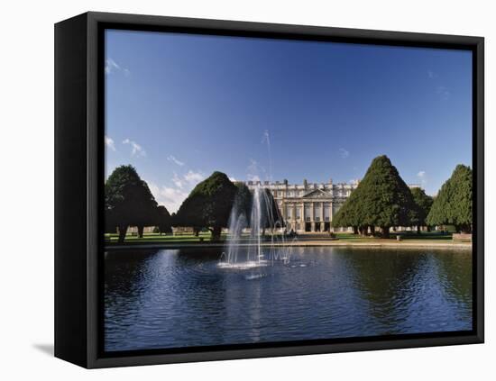 Lake, Fountain and Ornamental Trees in Hampton Court Palace Grounds, Near London-Nigel Blythe-Framed Premier Image Canvas