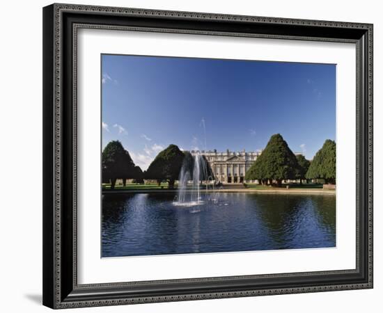 Lake, Fountain and Ornamental Trees in Hampton Court Palace Grounds, Near London-Nigel Blythe-Framed Photographic Print