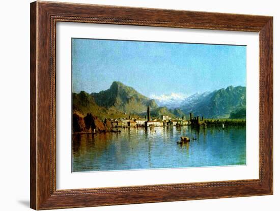 Lake Garda, Italy, 1863-Sanford Robinson Gifford-Framed Giclee Print