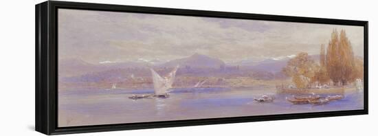 Lake Geneva, 19Th Century (Watercolour)-Myles Birket Foster-Framed Premier Image Canvas