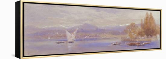 Lake Geneva, 19Th Century (Watercolour)-Myles Birket Foster-Framed Premier Image Canvas