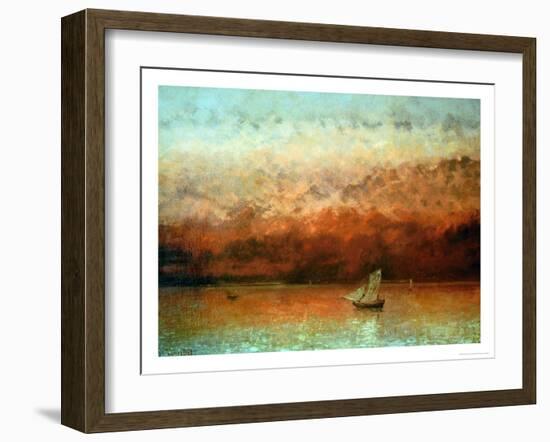 Lake Geneva at Sunset-Gustave Courbet-Framed Giclee Print