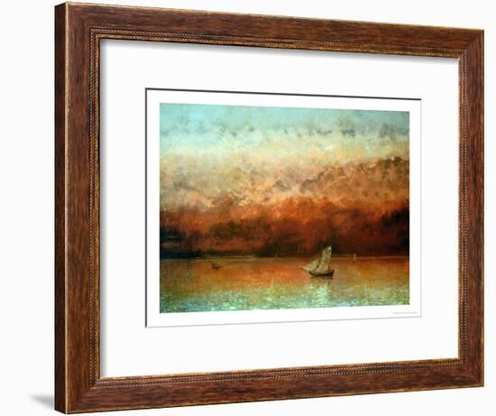 Lake Geneva at Sunset-Gustave Courbet-Framed Giclee Print