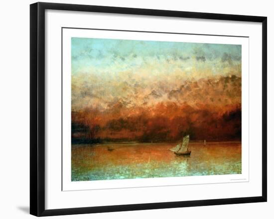 Lake Geneva at Sunset-Gustave Courbet-Framed Giclee Print