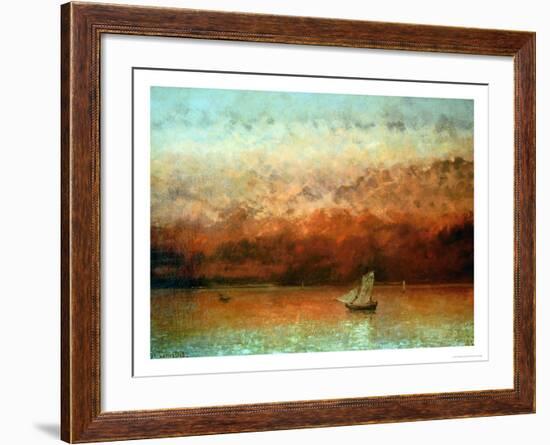 Lake Geneva at Sunset-Gustave Courbet-Framed Giclee Print