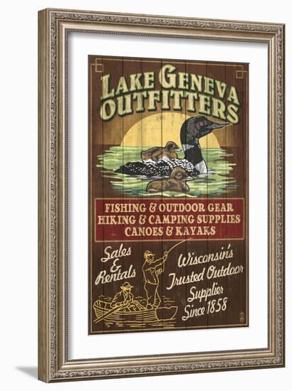 Lake Geneva, Wisconsin - Loon Outfitters-Lantern Press-Framed Art Print