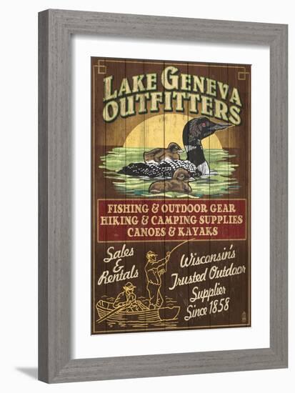 Lake Geneva, Wisconsin - Loon Outfitters-Lantern Press-Framed Art Print