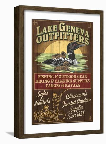 Lake Geneva, Wisconsin - Loon Outfitters-Lantern Press-Framed Art Print