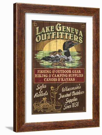 Lake Geneva, Wisconsin - Loon Outfitters-Lantern Press-Framed Art Print