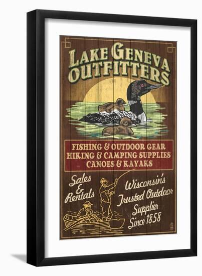 Lake Geneva, Wisconsin - Loon Outfitters-Lantern Press-Framed Art Print