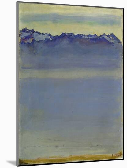 Lake Geneva with the Savoy Alps, 1907 (Oil on Canvas)-Ferdinand Hodler-Mounted Giclee Print