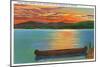 Lake George, NY - Assembly Point Sunset View of Diamond Island, Prospect Mt-Lantern Press-Mounted Art Print