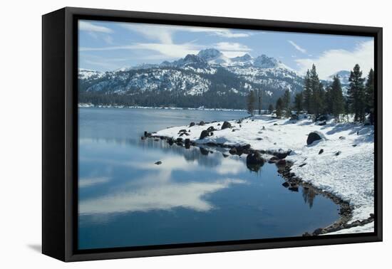 Lake in the Snow in the Sierra Nevada Mountains, Northern California, Usa-Natalie Tepper-Framed Stretched Canvas