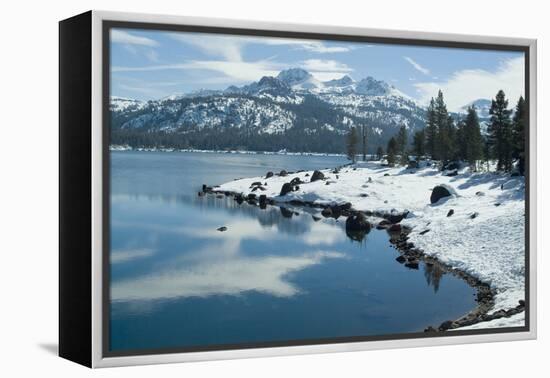 Lake in the Snow in the Sierra Nevada Mountains, Northern California, Usa-Natalie Tepper-Framed Stretched Canvas