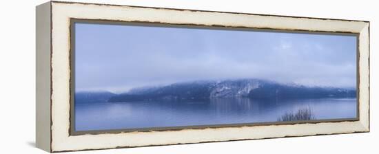 Lake in winter, Wolfgangsee Lake, Gilgen, St, Salzburgerland, Austria-Panoramic Images-Framed Premier Image Canvas