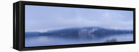 Lake in winter, Wolfgangsee Lake, Gilgen, St, Salzburgerland, Austria-Panoramic Images-Framed Premier Image Canvas