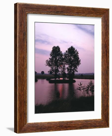 Lake, Island, Trees, Evening Mood-Thonig-Framed Photographic Print