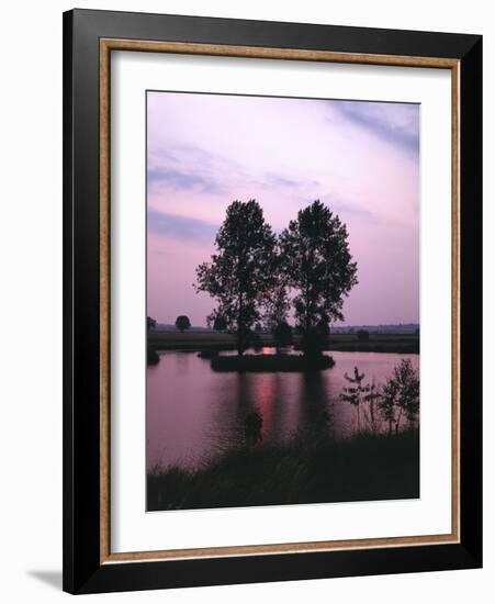 Lake, Island, Trees, Evening Mood-Thonig-Framed Photographic Print