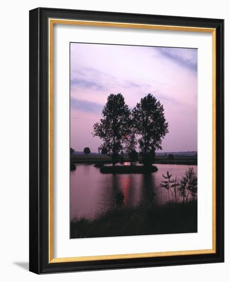 Lake, Island, Trees, Evening Mood-Thonig-Framed Photographic Print