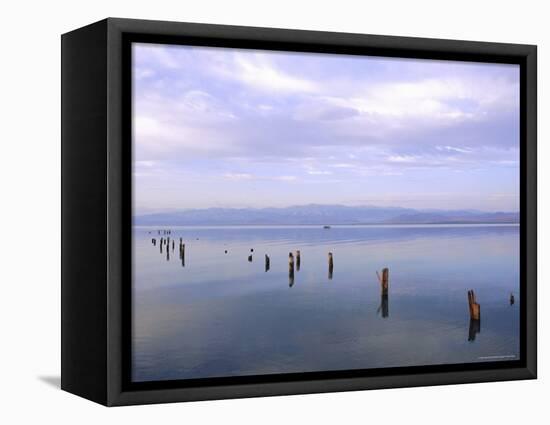 Lake Issyk-Kul at Balikchi, Kyrgyzstan, Central Asia-Upperhall Ltd-Framed Premier Image Canvas