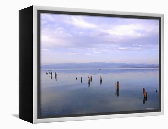 Lake Issyk-Kul at Balikchi, Kyrgyzstan, Central Asia-Upperhall Ltd-Framed Premier Image Canvas