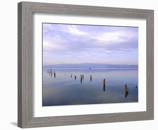 Lake Issyk-Kul at Balikchi, Kyrgyzstan, Central Asia-Upperhall Ltd-Framed Photographic Print