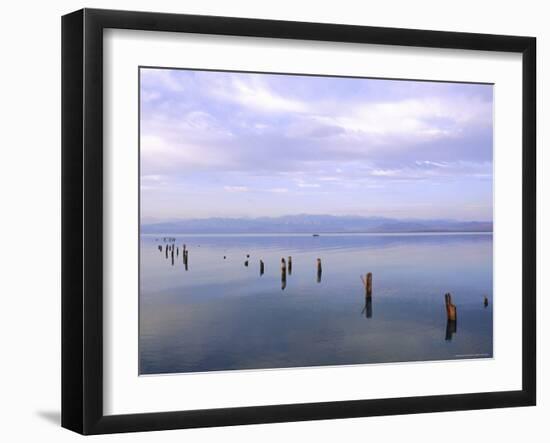 Lake Issyk-Kul at Balikchi, Kyrgyzstan, Central Asia-Upperhall Ltd-Framed Photographic Print