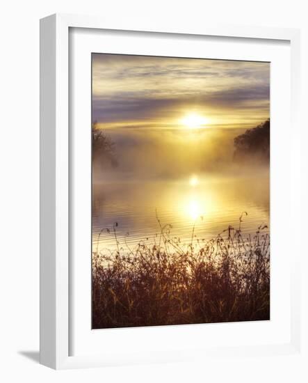 Lake Jacomo at Sunset, Fleming Park, Kansas City, Missouri, USA-Charles Gurche-Framed Photographic Print