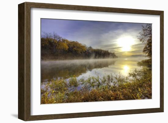Lake Jacomo at Sunset, Fleming Park, Kansas City, Missouri, USA-Charles Gurche-Framed Photographic Print