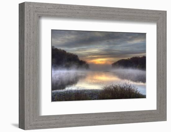 Lake Jacomo at Sunset, Fleming Park, Kansas City, Missouri, USA-Charles Gurche-Framed Photographic Print