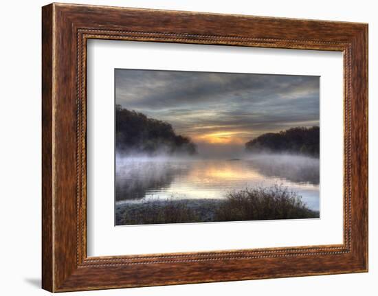 Lake Jacomo at Sunset, Fleming Park, Kansas City, Missouri, USA-Charles Gurche-Framed Photographic Print