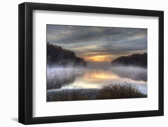 Lake Jacomo at Sunset, Fleming Park, Kansas City, Missouri, USA-Charles Gurche-Framed Photographic Print