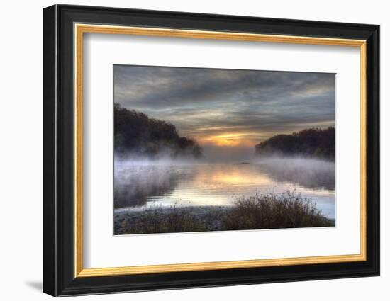 Lake Jacomo at Sunset, Fleming Park, Kansas City, Missouri, USA-Charles Gurche-Framed Photographic Print