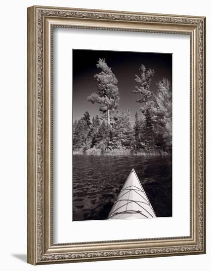 Lake Kayaking BW-Steve Gadomski-Framed Photographic Print