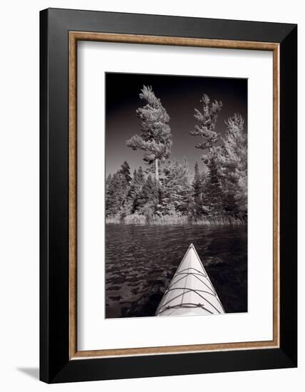 Lake Kayaking BW-Steve Gadomski-Framed Photographic Print