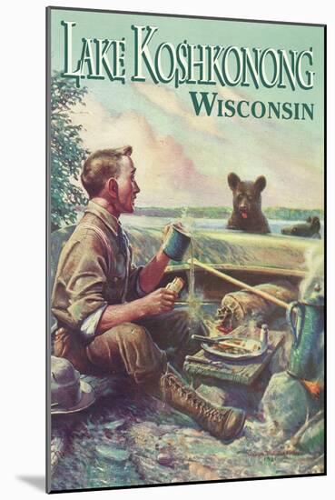 Lake Koshkonong, Wisconsin - Camping Scene-Lantern Press-Mounted Art Print