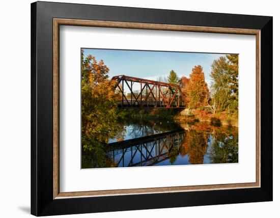 Lake Lamoille with Old Iron Railroad Bridge, Morrisville, Vermont, USA-Bill Bachmann-Framed Photographic Print